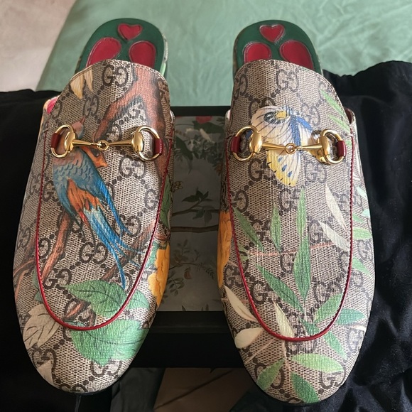 Gucci Leather Mules with patterns of leaves - Picture 2 of 5